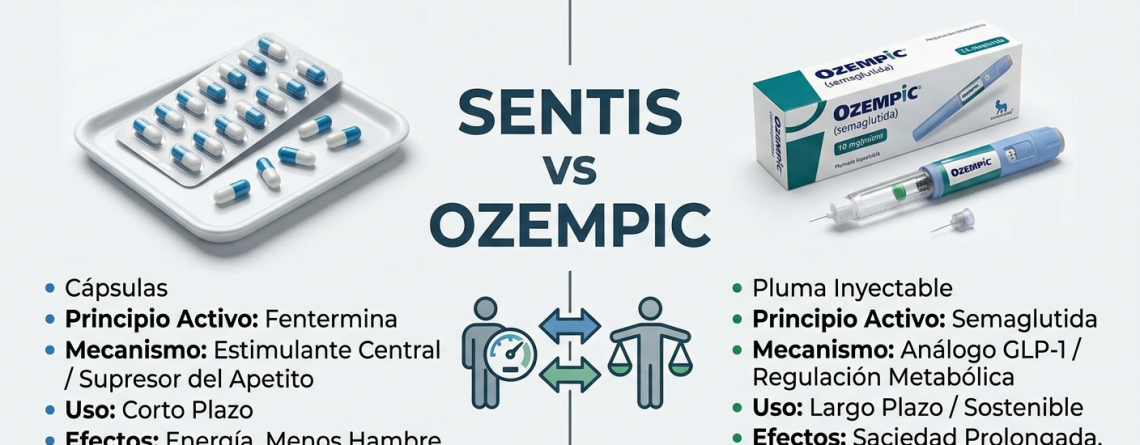 sentis vs ozempic diferencias para bajar de peso tratamiento obesidad
